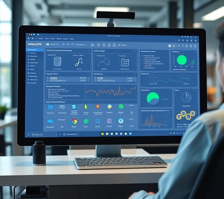 Development team working on terminal software